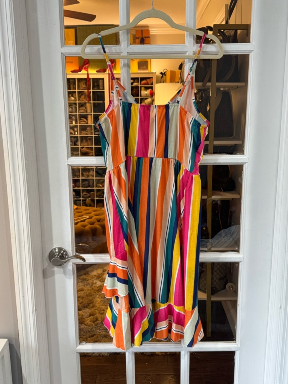 🌺🔸☀️🔹Women’s Striped Ruffle Hem Sundress - Multi Color mini 🔹☀️🔸🌺 - Picture 5 of 6